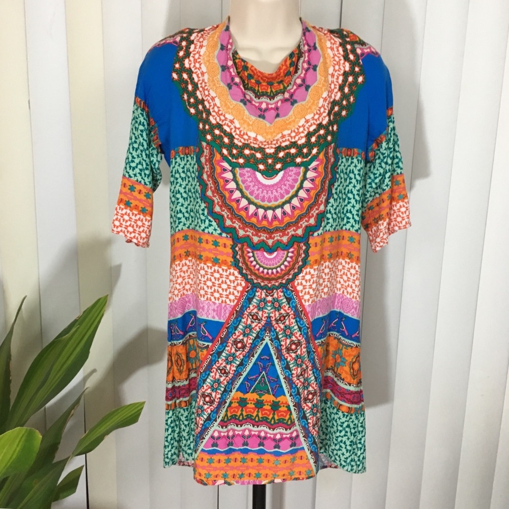 Laundry Shelli Segal Colorful Hippie Tunic Dress